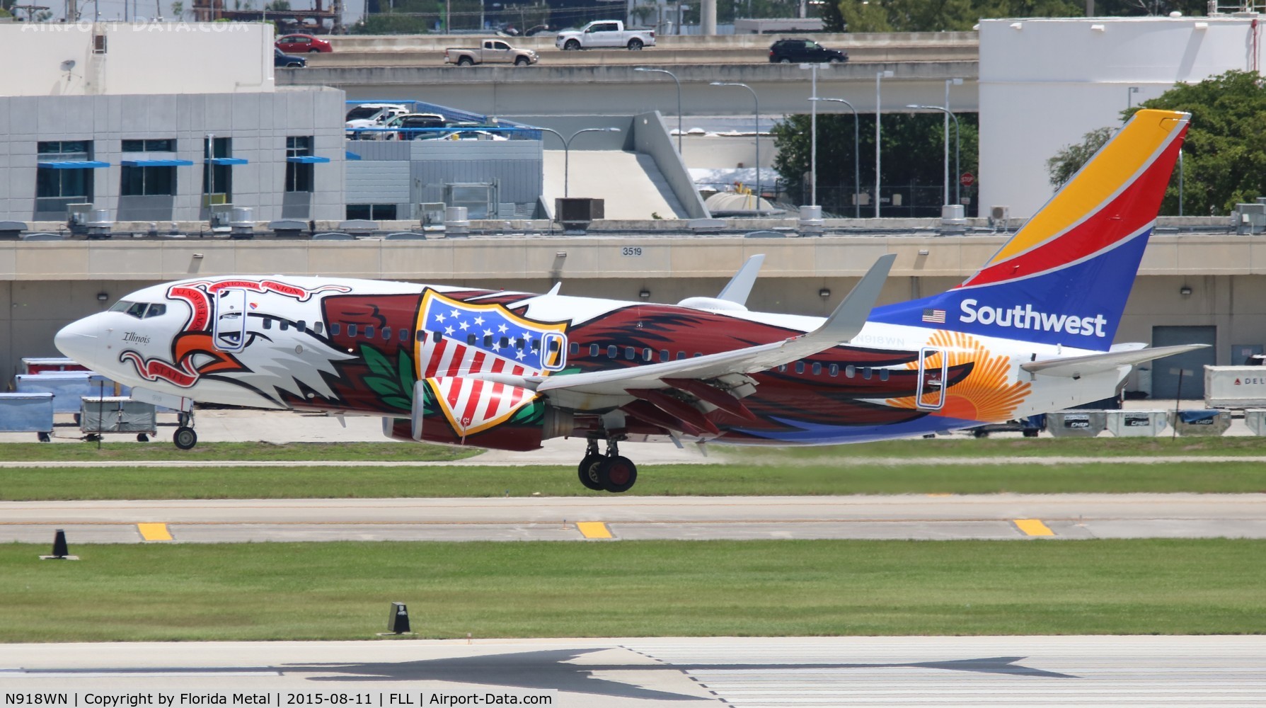 N918WN, 2008 Boeing 737-7H4 C/N 29843, Illinois One with new tail colors