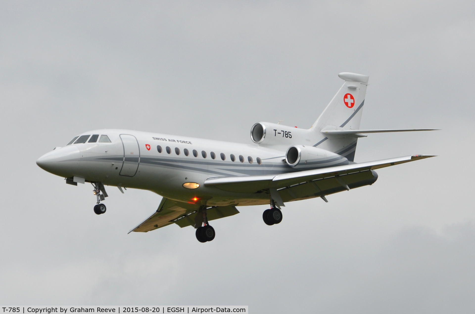 T-785, 2007 Dassault Falcon 900EX EASy II C/N 195, Landing at Norwich exactly one year after it's last visit.