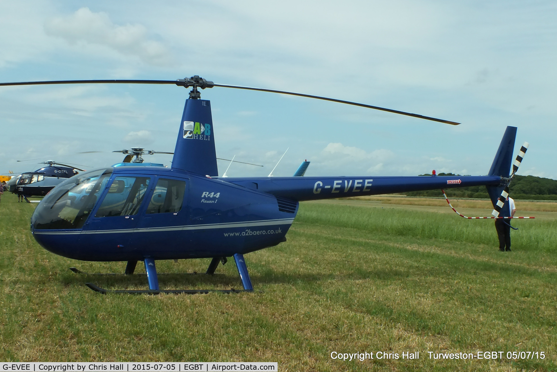 G-EVEE, 2005 Robinson R44 Raven C/N 1517, ferrying race fans to the British F1 Grand Prix at Silverstone