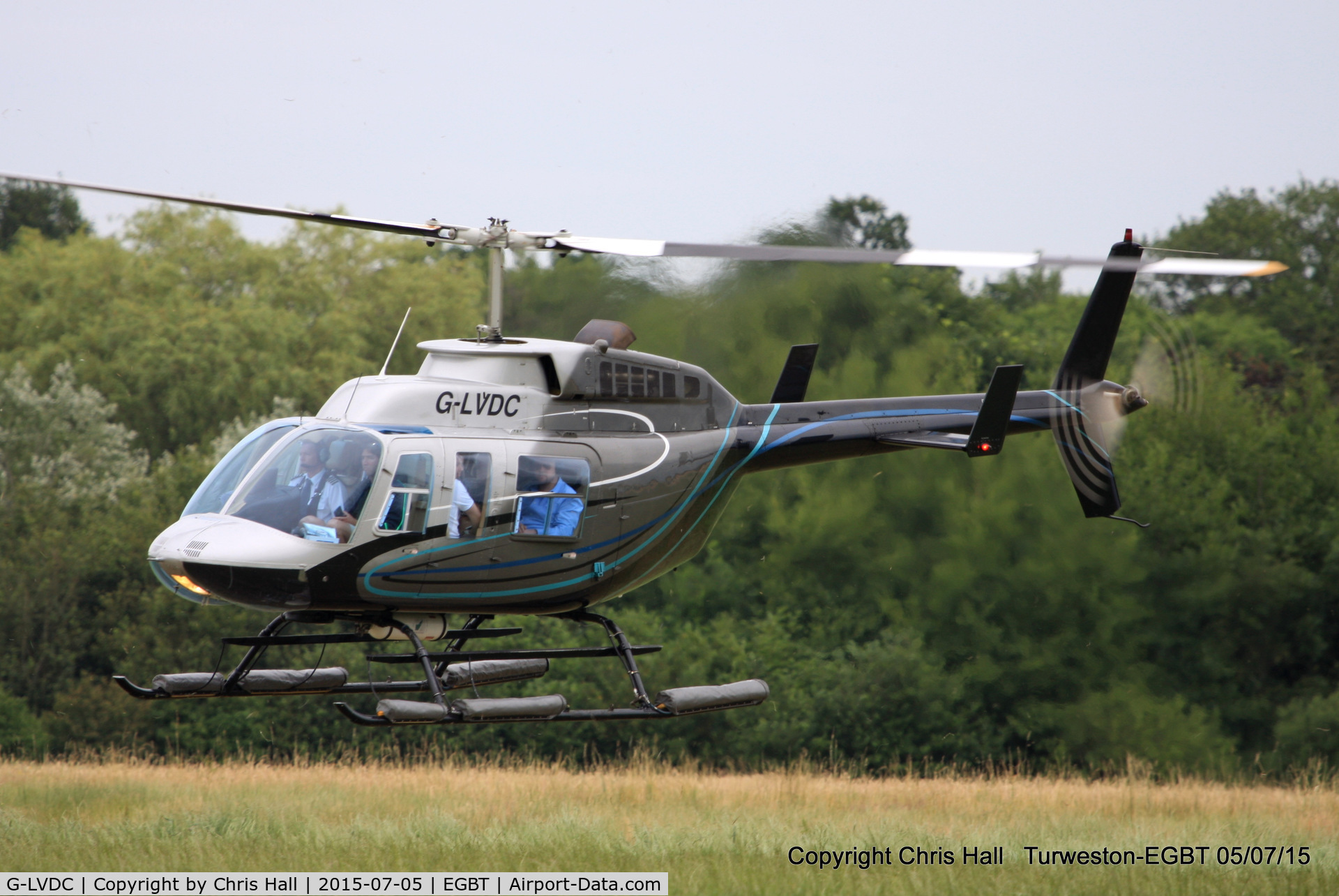 G-LVDC, 1989 Bell 206L-3 LongRanger III C/N 51300, ferrying race fans to the British F1 Grand Prix at Silverstone