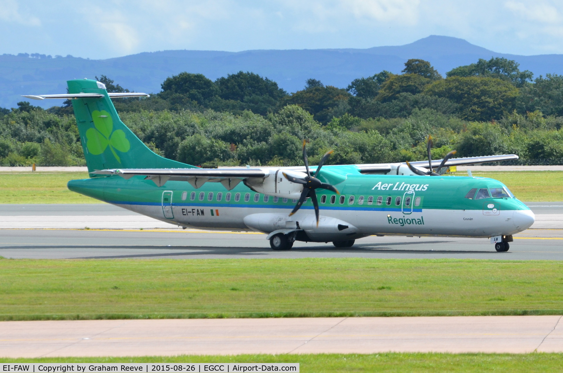 EI-FAW, 2013 ATR 72-600 (72-212A) C/N 1122, Just landed at Manchester.