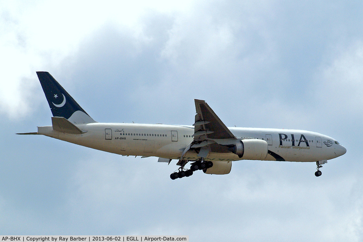 AP-BHX, 2007 Boeing 777-240/ER C/N 35296, Boeing 777-240ER [35296] (Pakistan International Airlines) Home~G 02/06/2013. On approach 27L.
