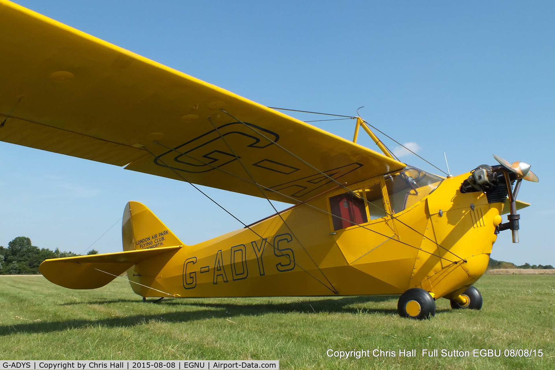 G-ADYS, 1935 Aeronca C-3 C/N A-600, at the Vale of York LAA strut flyin, Full Sutton