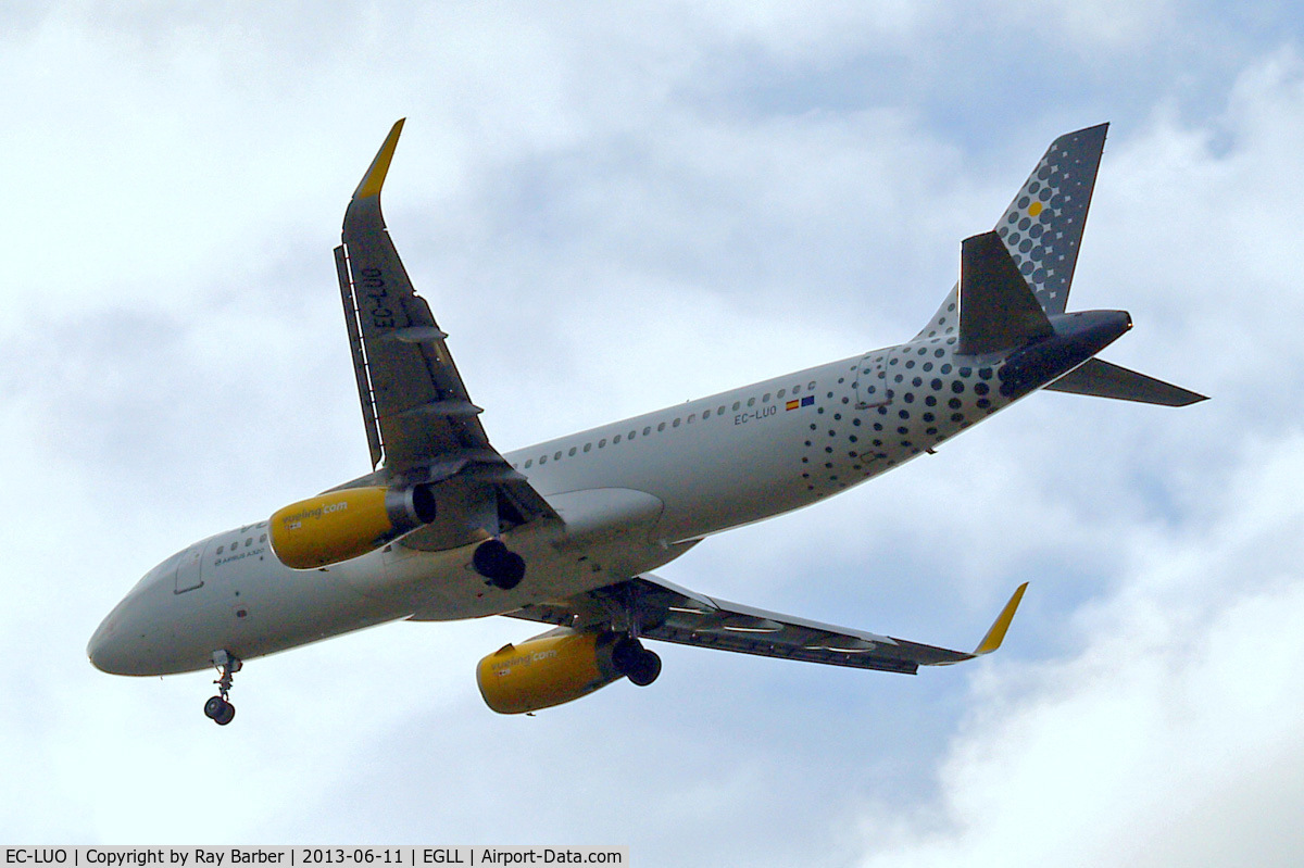 EC-LUO, 2013 Airbus A320-232 C/N 5530, Airbus A320-214(SL) [5530] (Vueling Airlines) Home~G 11/06/2013. On approach 27R.
