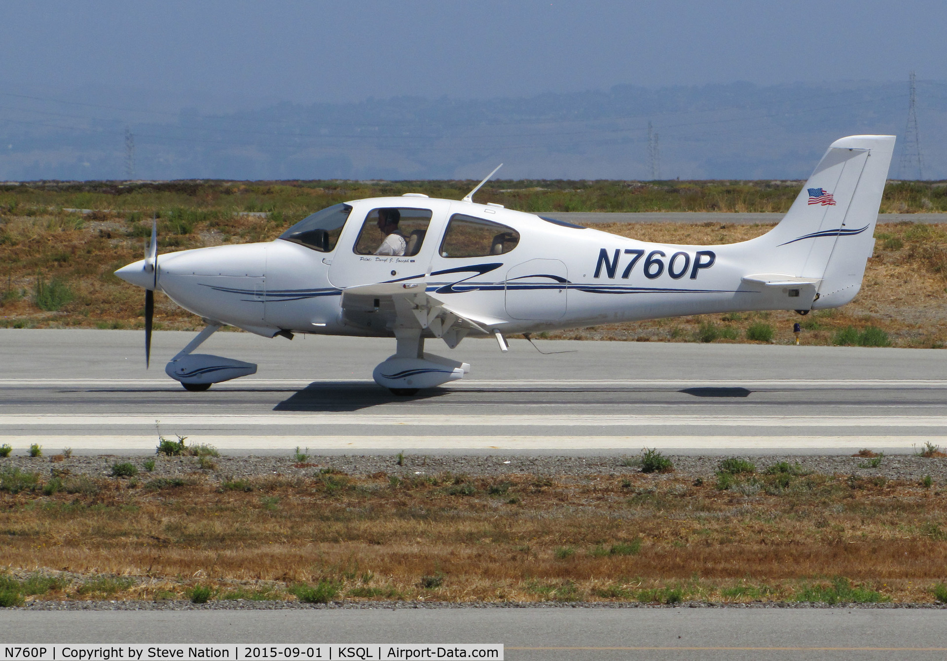 N760P, 2004 Cirrus SR22 C/N 0988, Locally-based 2004 Cirrus SR22 taking off @ San Carlos Airport, CA