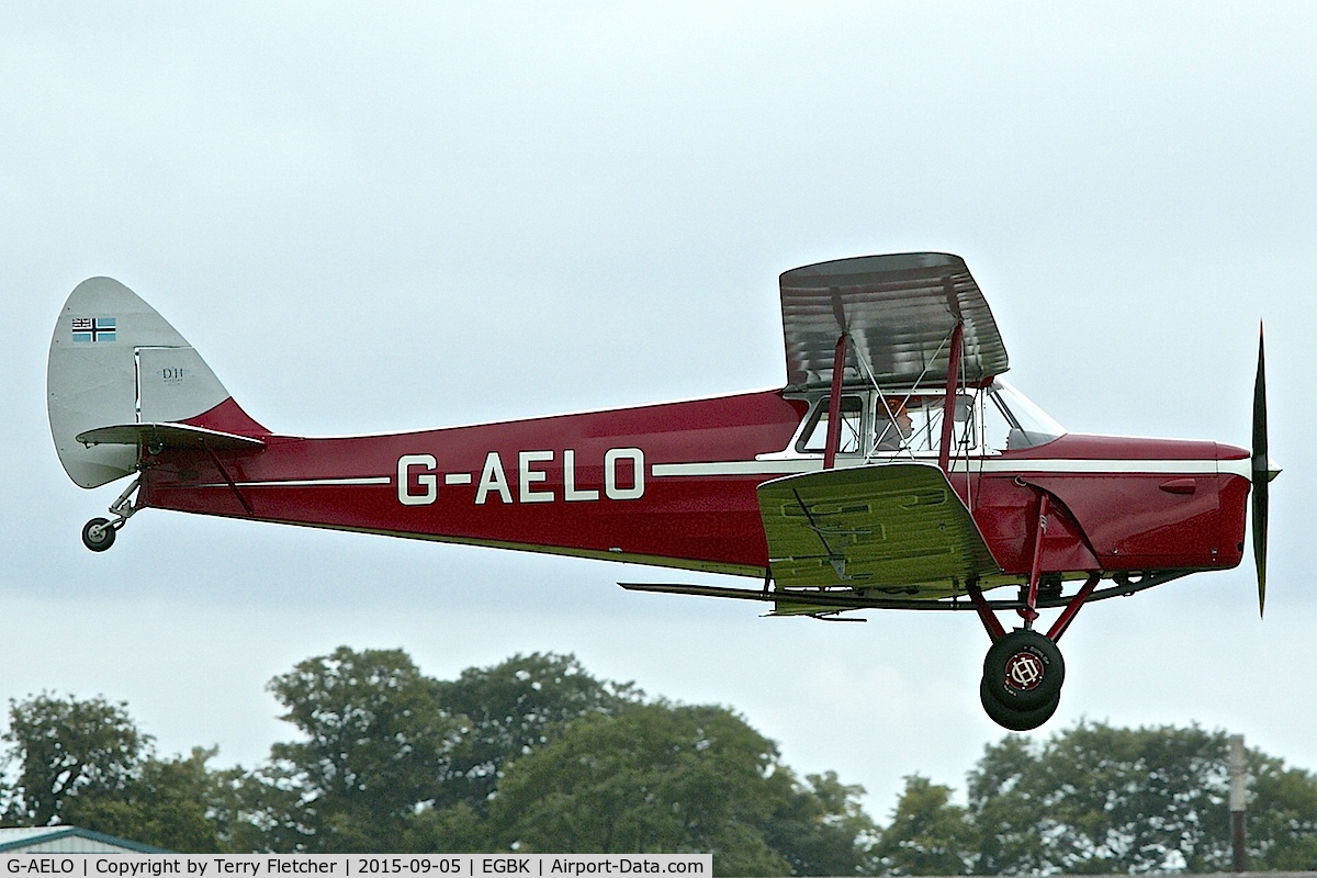 G-AELO, 1936 De Havilland DH.87B Hornet Moth C/N 8105, At 2015 LAA National Rally at Sywell