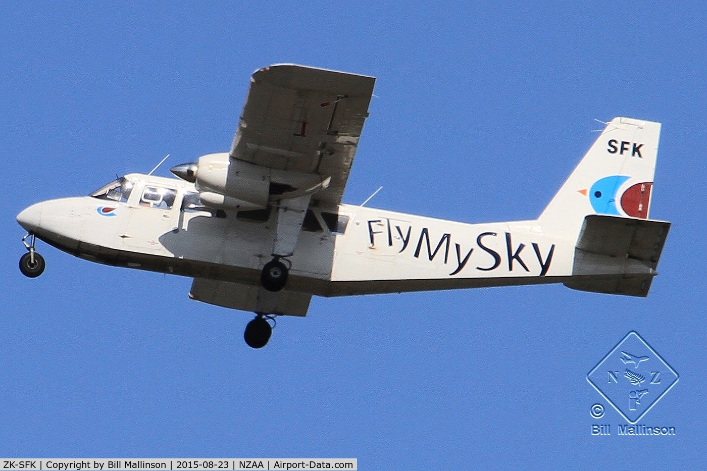 ZK-SFK, Britten-Norman BN-2A Islander C/N 236, away on another trip to the Island