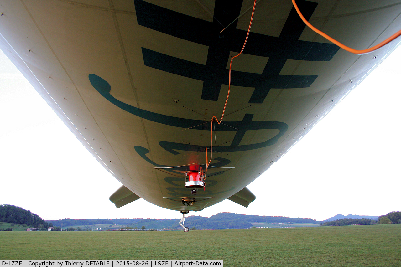 D-LZZF, 1998 Zeppelin NT07 C/N 3, For the night the auxiliary ventillateur is fixed under the airship.