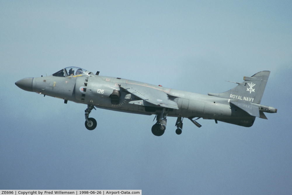 ZE696, British Aerospace Sea Harrier F/A.2 C/N B55/P9, 800 SQ AIRCRAFT AT BABIE-DOLY