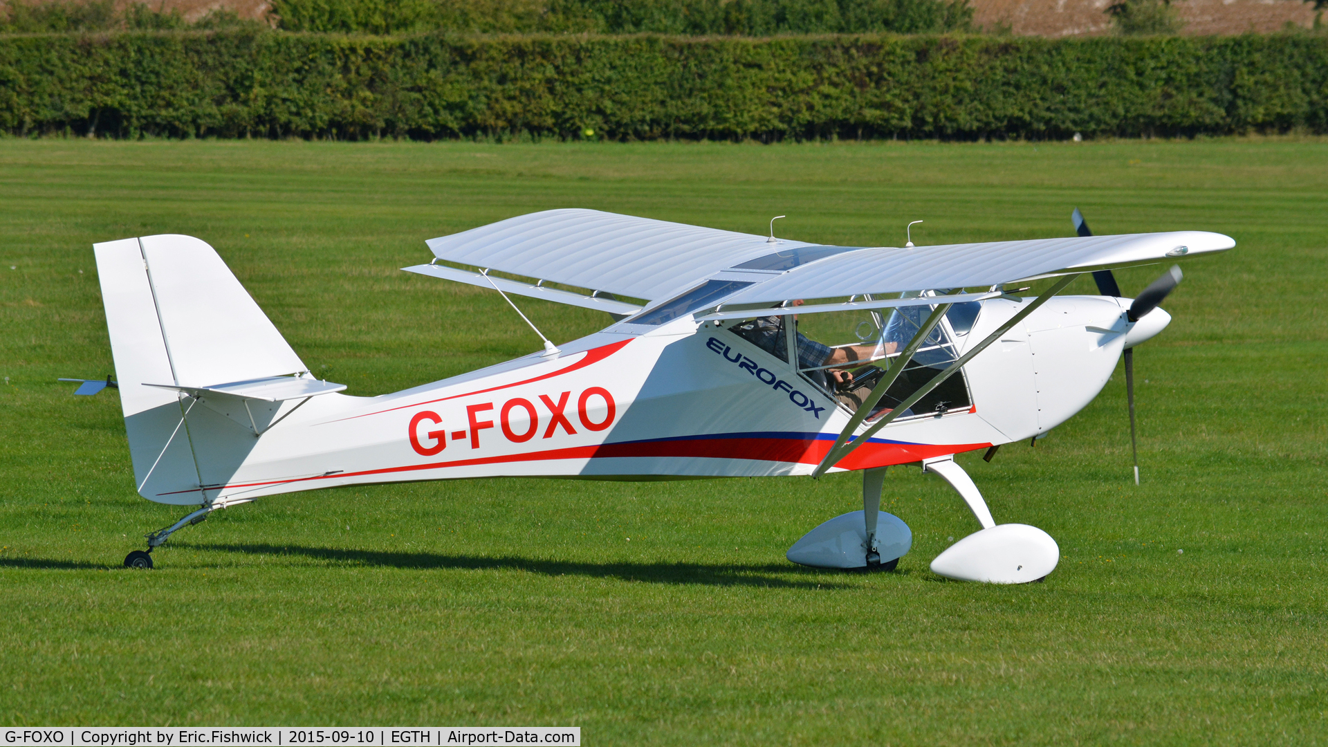 G-FOXO, 2014 Aeropro Eurofox 912(S) C/N LAA 376-15165, 2. G-FOXO departing The Shuttleworth Collection, Old Warden.