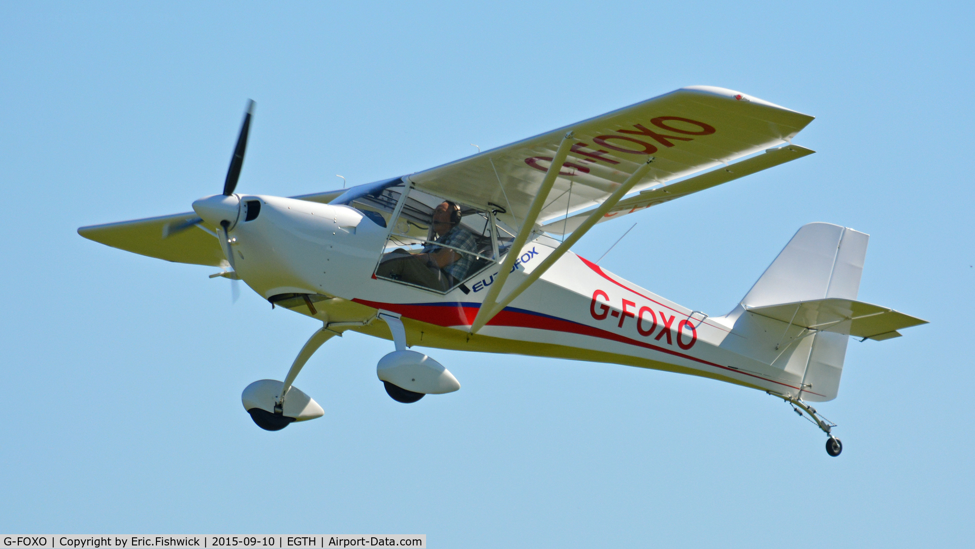G-FOXO, 2014 Aeropro Eurofox 912(S) C/N LAA 376-15165, 43. G-FOXO departing The Shuttleworth Collection, Old Warden.