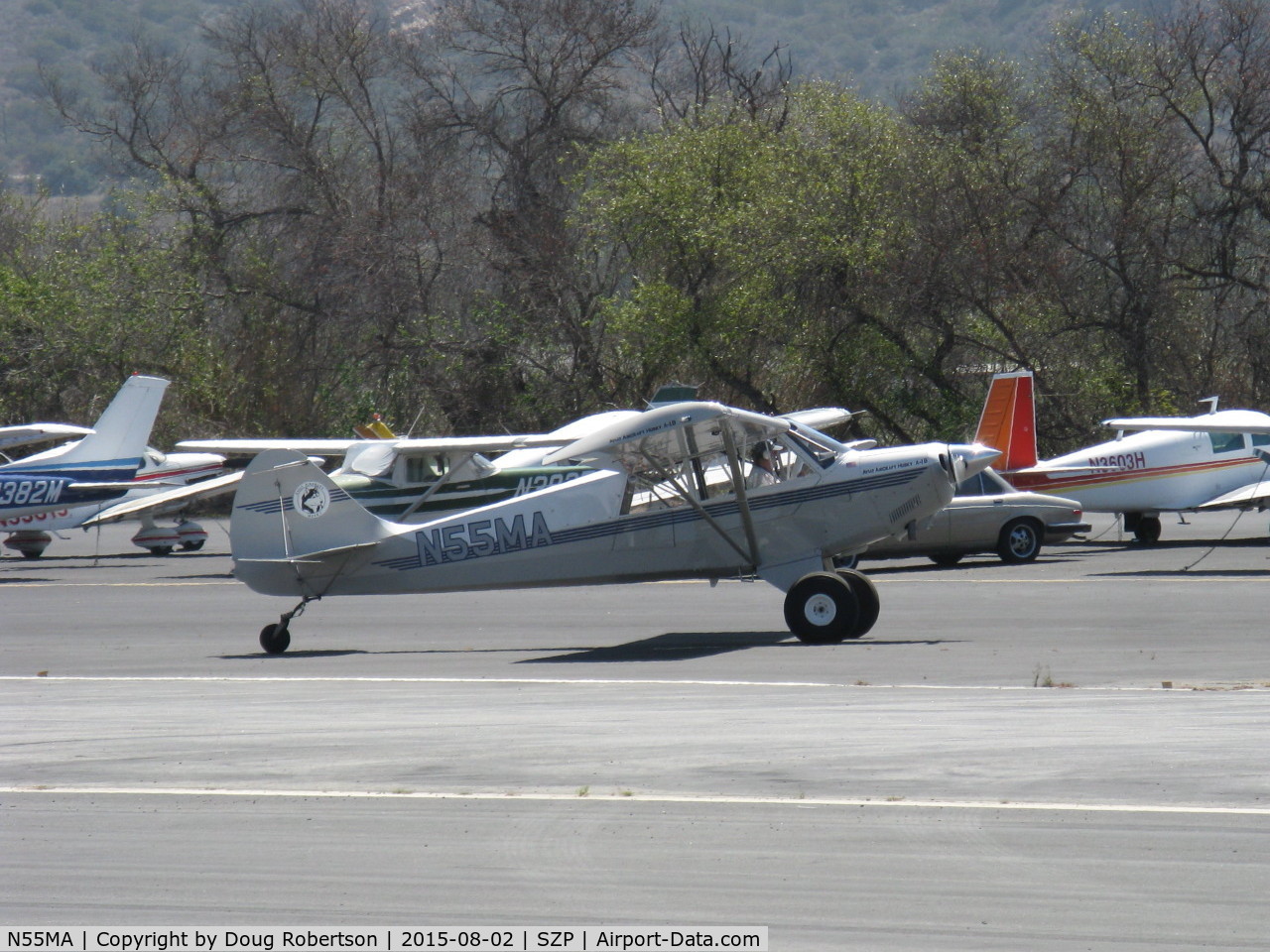 N55MA, 2005 Aviat A-1B Husky C/N 2316, 2005 Aviat A-1B HUSKY, Lycoming O-360 180 Hp, landing roll Rwy 22