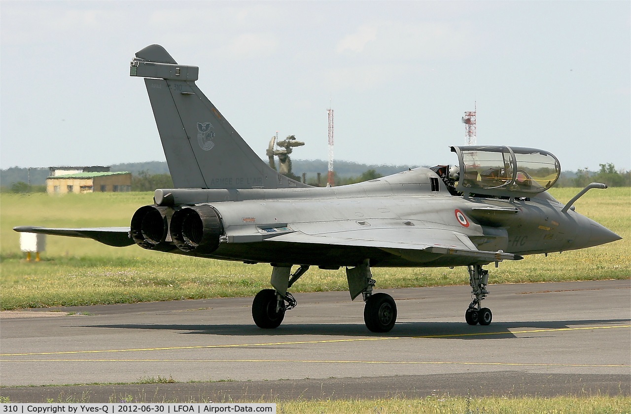 310, Dassault Rafale B C/N 310, French Air Force Dassault Rafale B (113-HC) Taxiing after landing rwy 24, Avord Air Base 702 (LFOA) Open day 2012