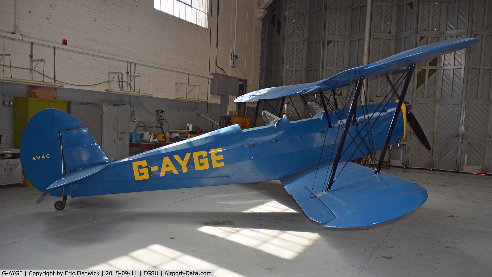 G-AYGE, 1946 Stampe-Vertongen SV-4C C/N 242, 2. G-AYGE at The Imperial War Museum, Duxford, Cambridgeshire.