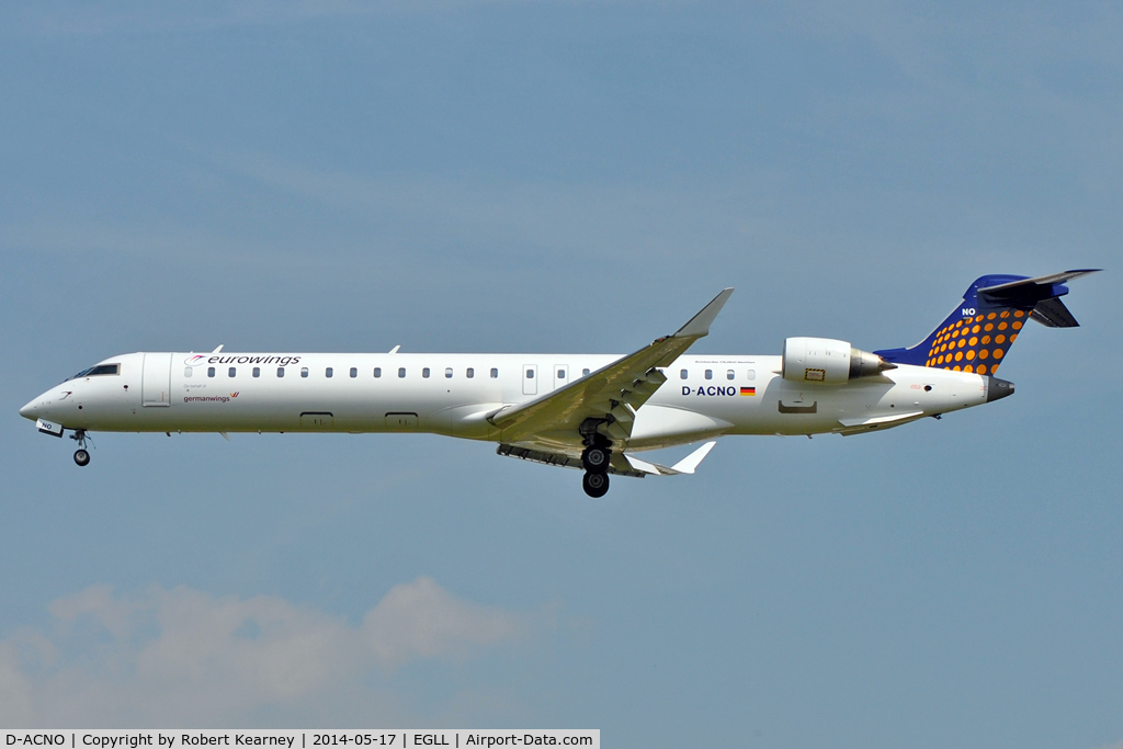 D-ACNO, 2010 Bombardier CRJ-900 NG (CL-600-2D24) C/N 15255, On short finals at LHR