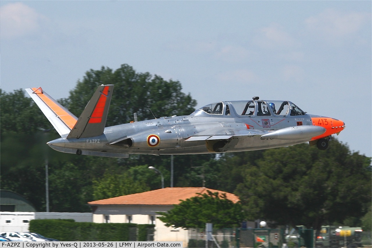 F-AZPZ, 1963 Fouga CM-170 Magister C/N 413, Fouga CM-170 Magister, Take off Rwy 34, Salon de Provence Air Base 701 (LFMY) Open day 2013