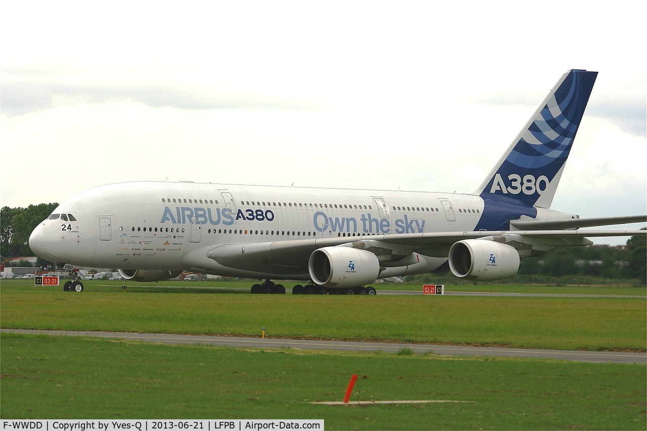 F-WWDD, 2005 Airbus A380-861 C/N 004, Airbus A380-861 Taxiing to parking area, Paris-Le Bourget Air Show 2013
