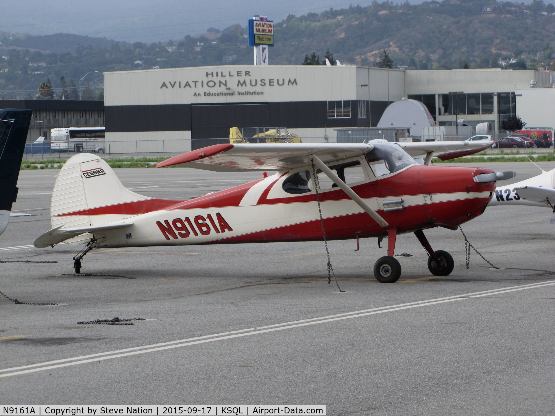 N9161A, 1950 Cessna 170A C/N 19355, 1950 Cessna 170A on visitor's ramp @ San Carlos Municipal Airport, CA