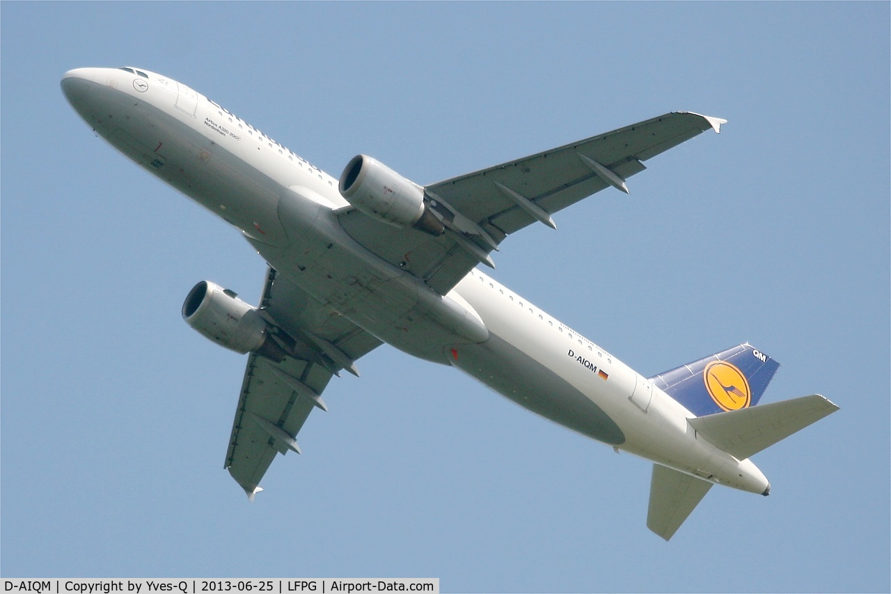 D-AIQM, 1991 Airbus A320-211 C/N 0268, Airbus A320-211, Take off rwy 27L, Roissy Charles De Gaulle airport (LFPG-CDG)