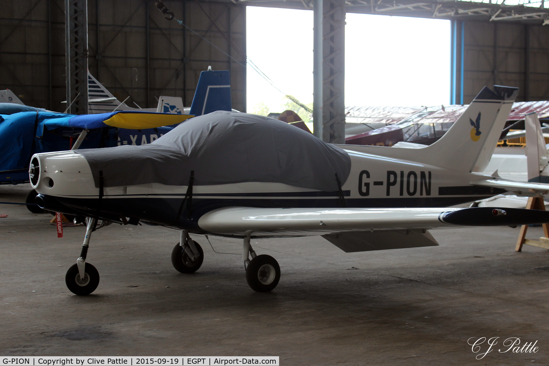 G-PION, 2005 Alpi Aviation Pioneer 300 C/N PFA 330-14294, Engineless in hangar at Perth EGPT