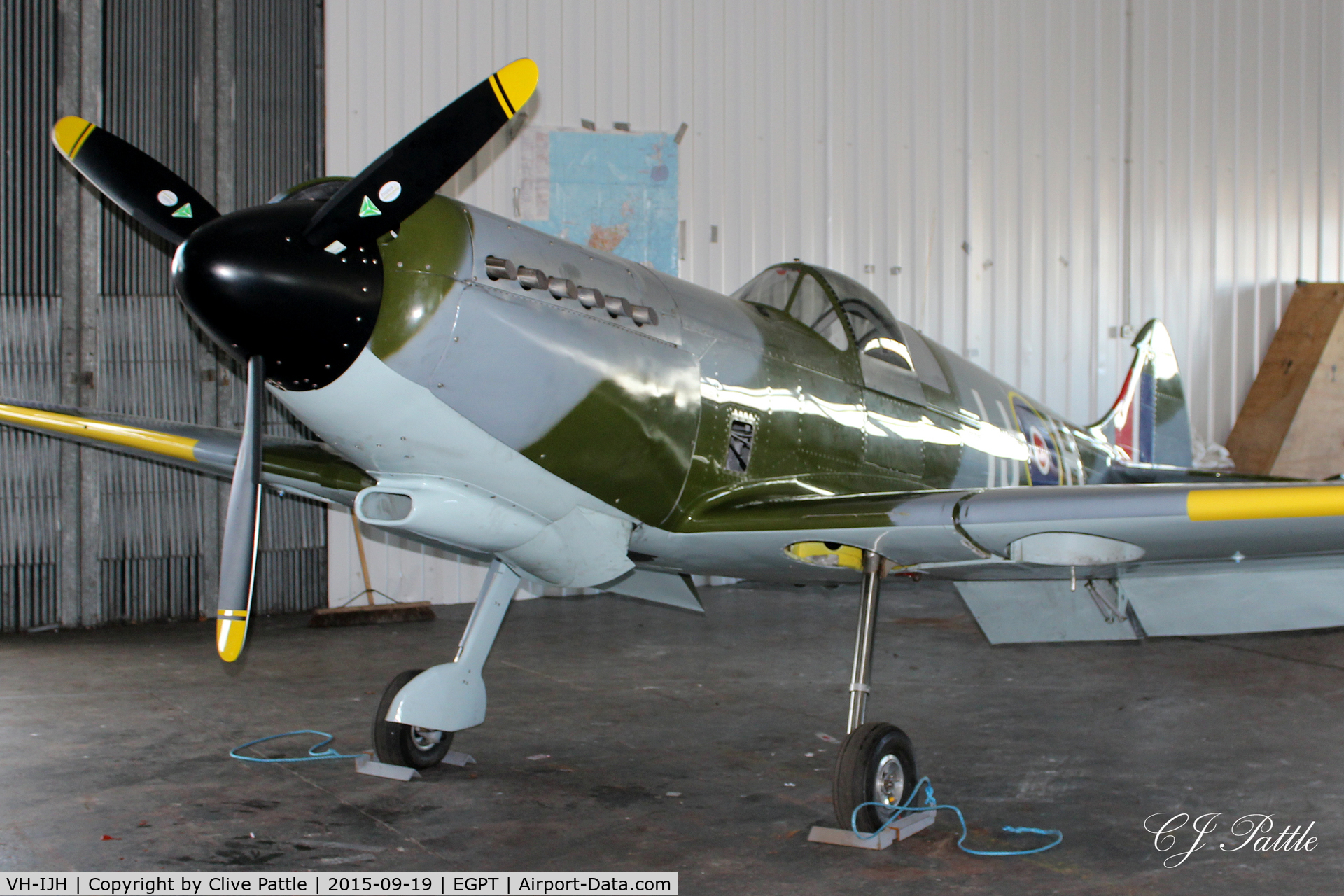 VH-IJH, Supermarine Aircraft Spitfire Mk.26 C/N 036, Hangared at Perth EGPT