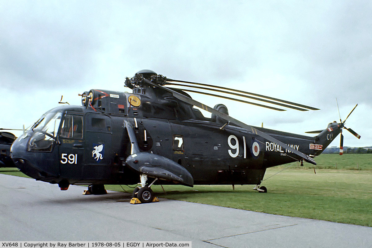 XV648, 1969 Westland Sea King HAS.1 C/N WA636, Westland WS.61 HAS.1 Sea King [WA636] (Royal Navy) RNAS Yeovilton~G 05/08/1978