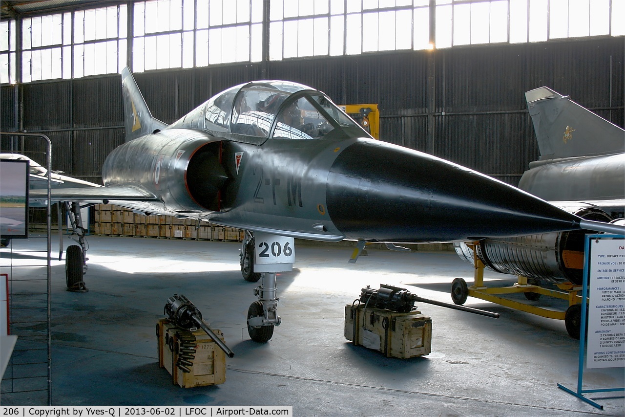 206, Dassault Mirage IIIB C/N 206, Dassault Mirage IIIB, preserved at Canopée Museum, Châteaudun Air Base (LFOC)