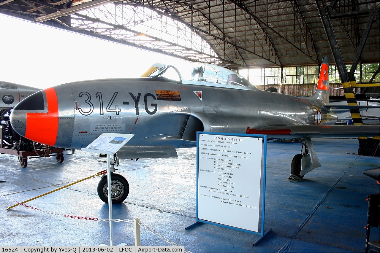16524, 1951 Lockheed T-33A Shooting Star C/N 580-5856, Lockheed T-33A Shooting Star, preserved at Canopée Museum, Châteaudun Air Base (LFOC)