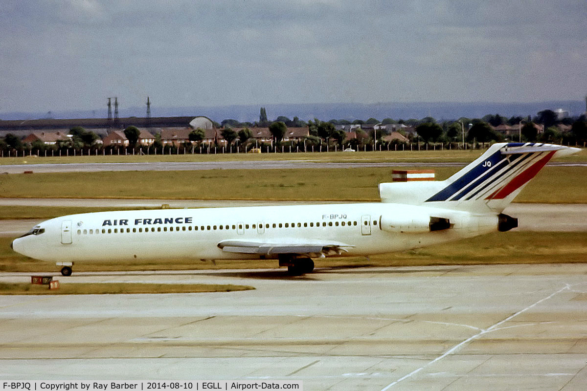 F-BPJQ, 1971 Boeing 727-228 C/N 20470, Boeing 727-228 [20470] (Air France) Heathrow~G (date unknown). From a slide.