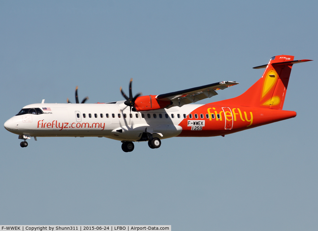 F-WWEK, 2015 ATR 72-600 C/N 1259, C/n 1259 - To be 9M-FIF