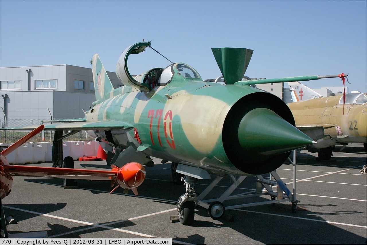 770, Mikoyan-Gurevich MiG-21SPS C/N 94A4509, Mikoyan-Gurevich MiG-21SPS, Preserved at Les Ailes Anciennes Museum, Toulouse-Blagnac