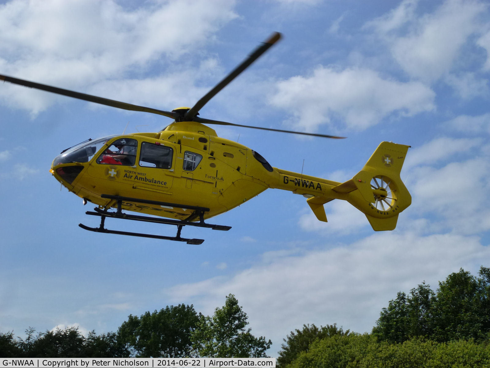 G-NWAA, 2005 Eurocopter EC-135T-2 C/N 0427, This North-West Air Ambulance Eurocopter EC-135T-2 visited the Cumberland Infirmary in June 2014.