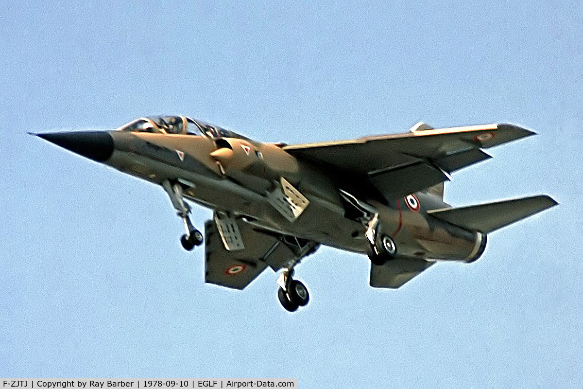 F-ZJTJ, Dassault Mirage F.1B C/N 10, Dassault Mirage F.1BD [10] (French Air Force) Farnborough~G 10/09/1978. From a slide.