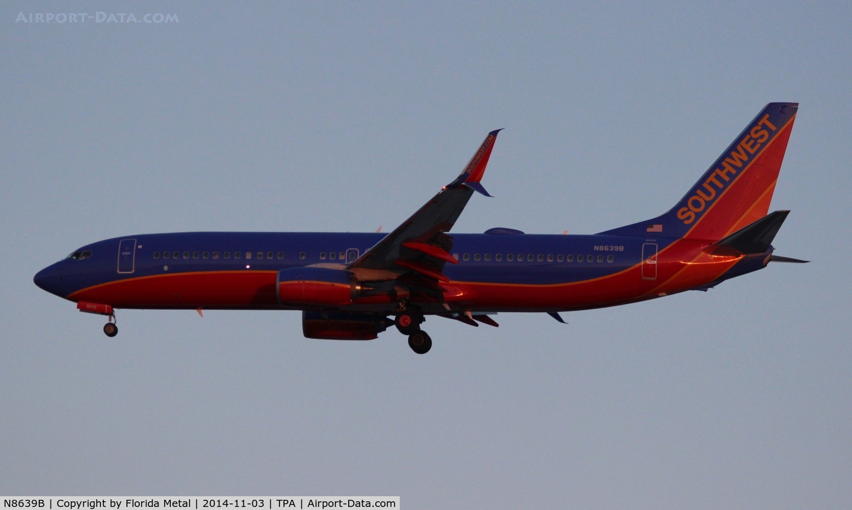 N8639B, 2014 Boeing 737-8H4 C/N 60086, Southwest