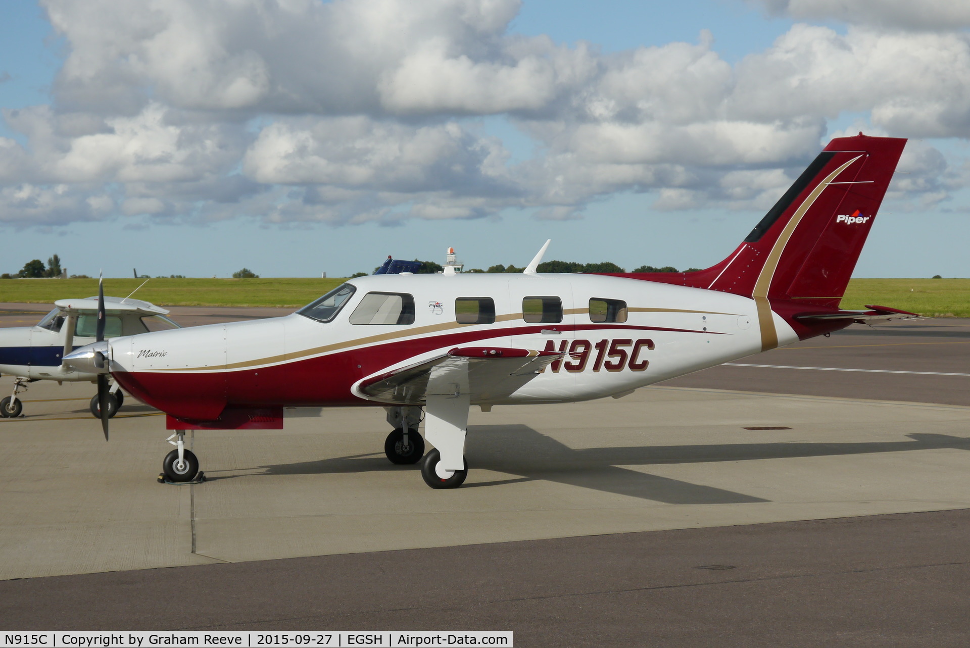 N915C, 2014 Piper PA-46R-350T Malibu Matrix Malibu Matrix C/N 4692182, Parked at Norwich.