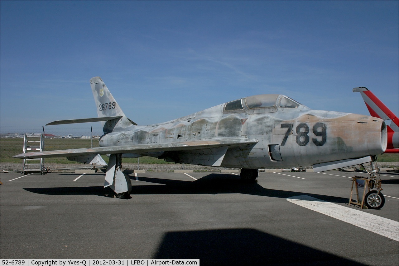 52-6789, 1952 Republic F-84F Thunderstreak C/N Not found 52-6789, Republic F-84F Thunderstreak, Awaiting restoration, Preserved at Les Ailes Anciennes Museum, Toulouse-Blagnac