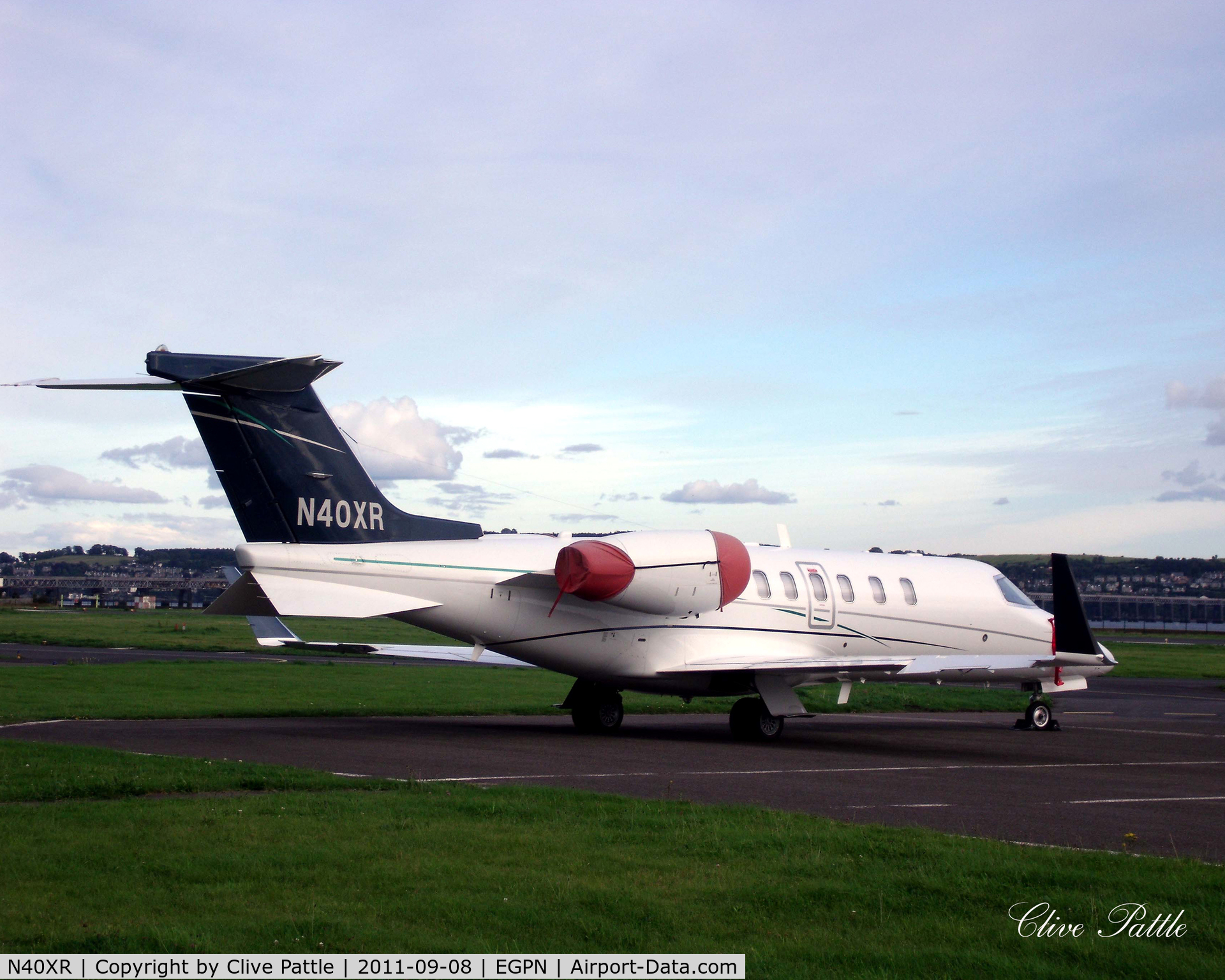 N40XR, 2005 Learjet 45 C/N 2028, Parked up at Dundee Riverside Airport EGPN