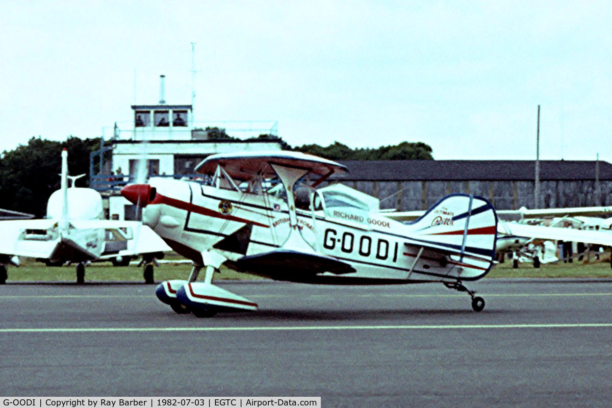 G-OODI, 1977 Pitts S-1D Special C/N KH1, Pitts S-1D Special [KH.1] Cranfield~G 03/07/1982. From a slide.