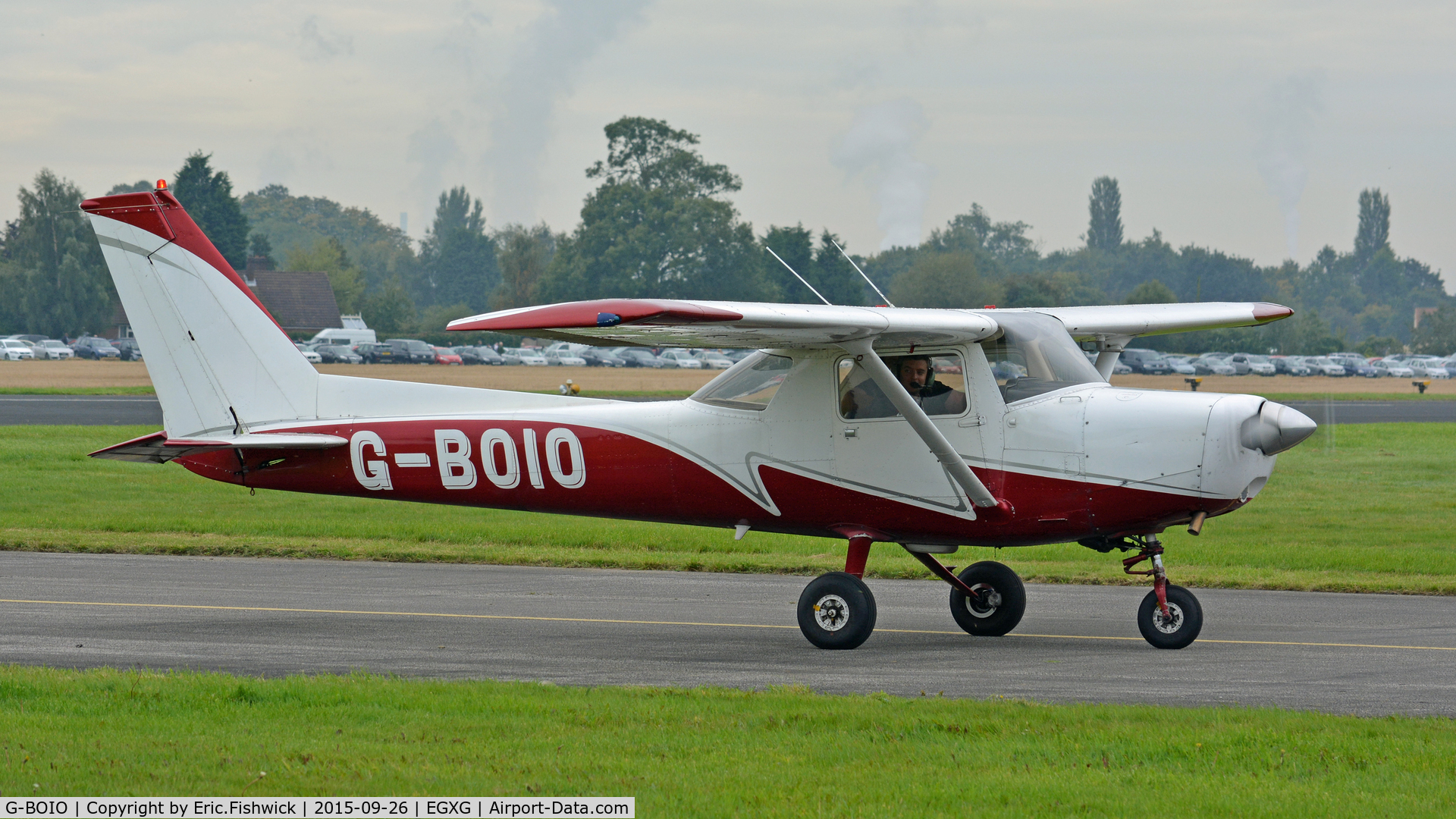 G-BOIO, 1977 Cessna 152 C/N 152-80260, 3. G-BOIO arriving at The Yorkshire Air Show, Church Fenton, Sept. 2015.