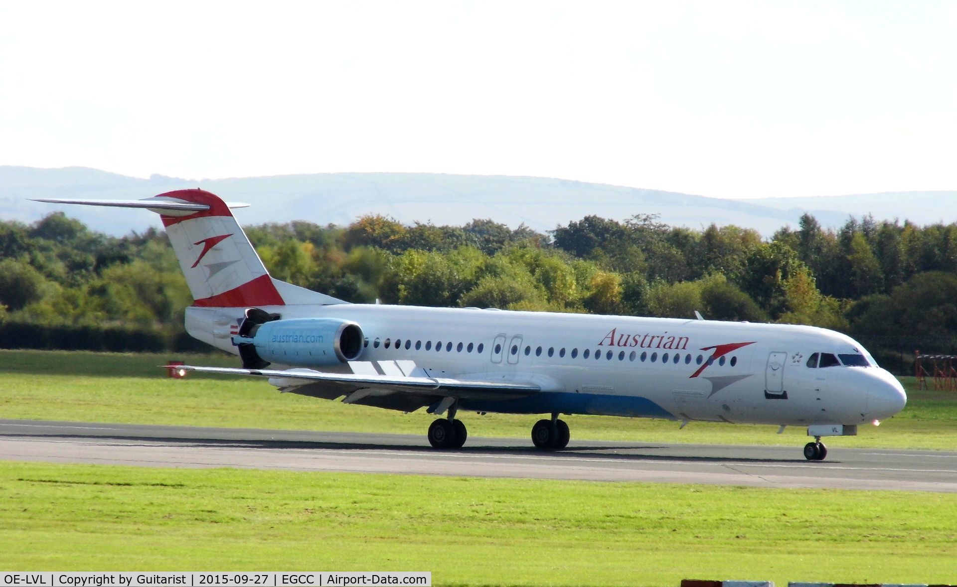 OE-LVL, 1992 Fokker 100 (F-28-0100) C/N 11404, At Manchester