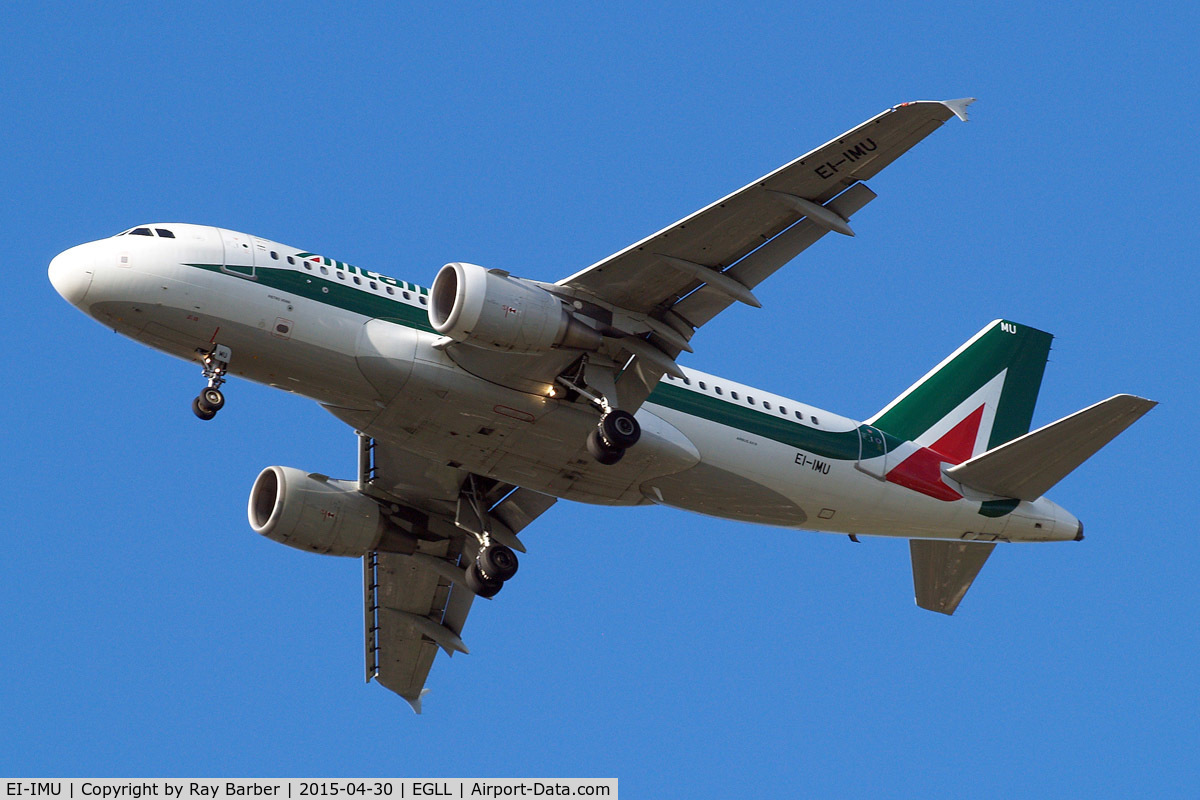 EI-IMU, 2012 Airbus A319-111 C/N 5130, Airbus A319-111 [5130] (Alitalia) Home~G 30/04/2015. On approach 27R.
