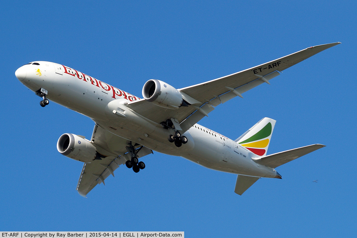 ET-ARF, 2014 Boeing 787-8 Dreamliner Dreamliner C/N 34752, Boeing 787-8 Dreamliner [34752] (Ethiopian Airlines) Home~G 14/04/2015. On approach 27R.