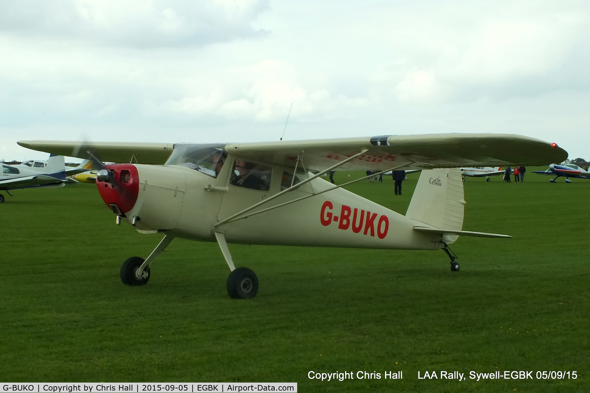 G-BUKO, 1947 Cessna 120 C/N 13089, at the LAA Rally 2015, Sywell