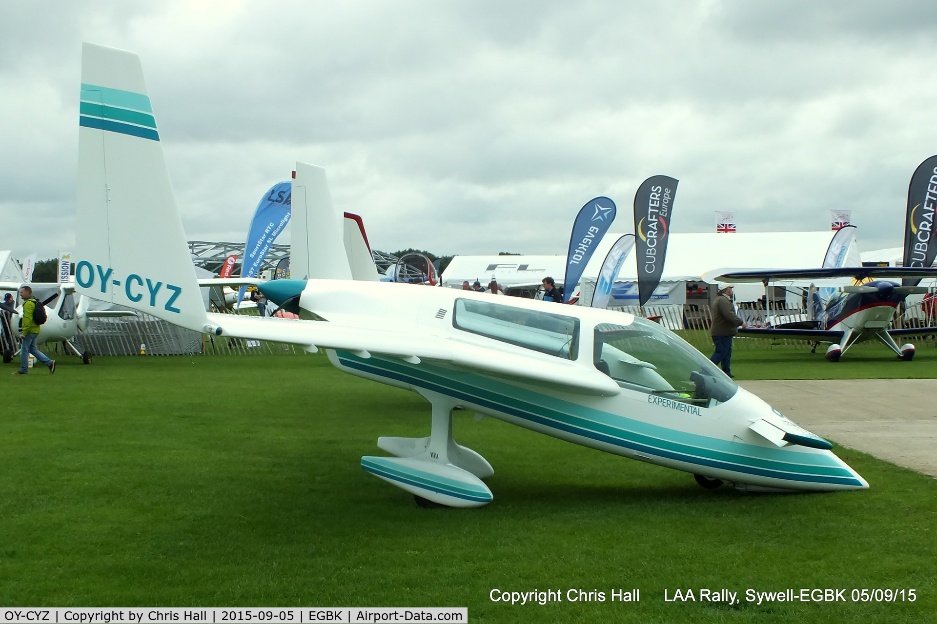 OY-CYZ, 1991 Opus Aircraft 3 C/N 0188-001, at the LAA Rally 2015, Sywell