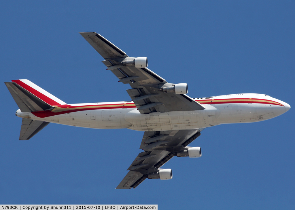 N793CK, 1987 Boeing 747-222B C/N 23736, Climbing after take off from rwy 14R