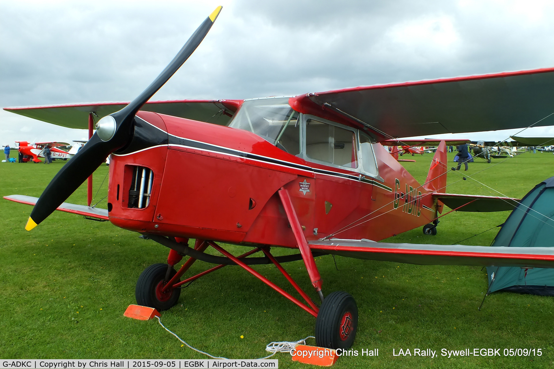 G-ADKC, 1936 De Havilland DH.87B Hornet Moth C/N 8064, at the LAA Rally 2015, Sywell