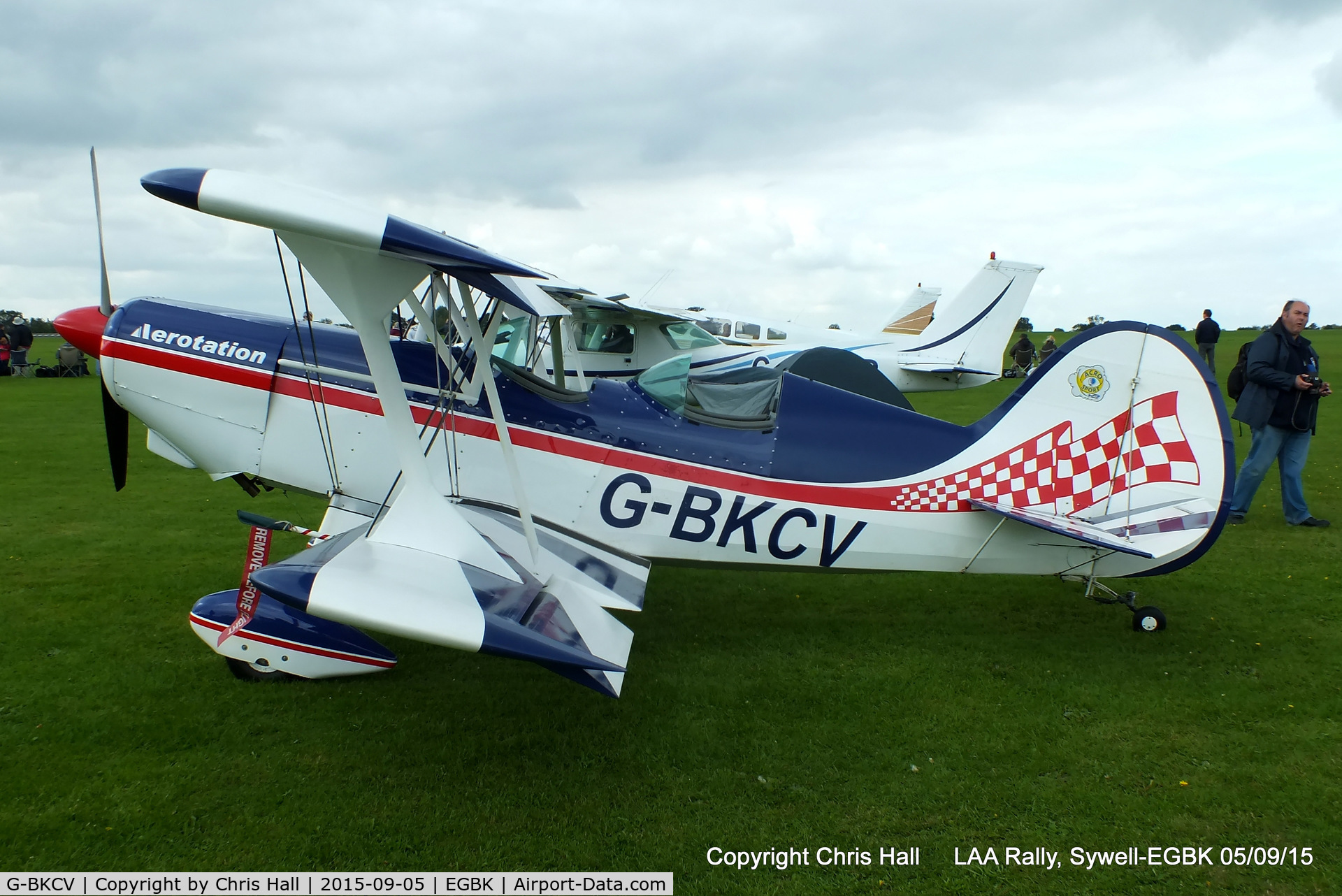 G-BKCV, 1990 EAA Acro Sport II C/N PFA 072A-10776, at the LAA Rally 2015, Sywell