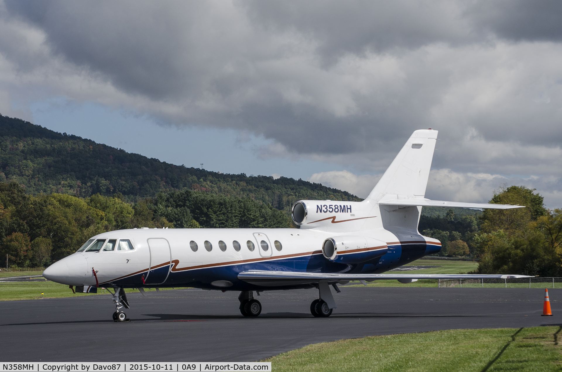 N358MH, 1990 Dassault Falcon 50 C/N 209, Parked at the Elizabethton, TN airport (0A9) on October 11, 2015.