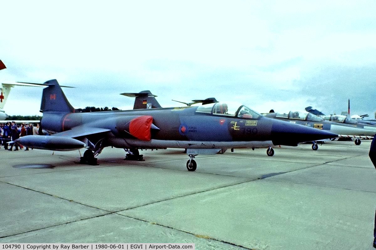 104790, Canadair CF-104 Starfighter C/N 683A-1090, Lockheed CF-104 Starfighter [683A-1090] (Royal Canadian Armed Forces) RAF Greenham Common~G 01/06/1980. From a slide.