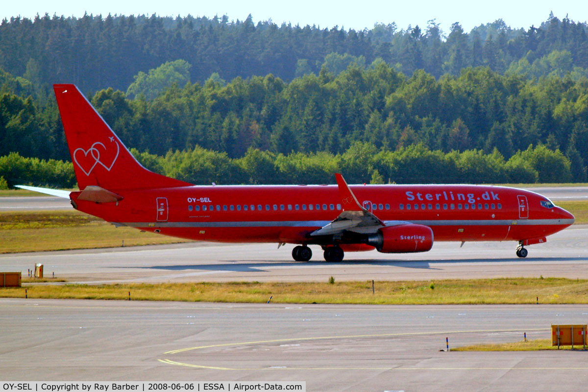 OY-SEL, 2004 Boeing 737-8BK C/N 33018, Boeing 737-8BK [33018] (Sterling Airways) Stockholm-Arlanda~SE 06/06/2008